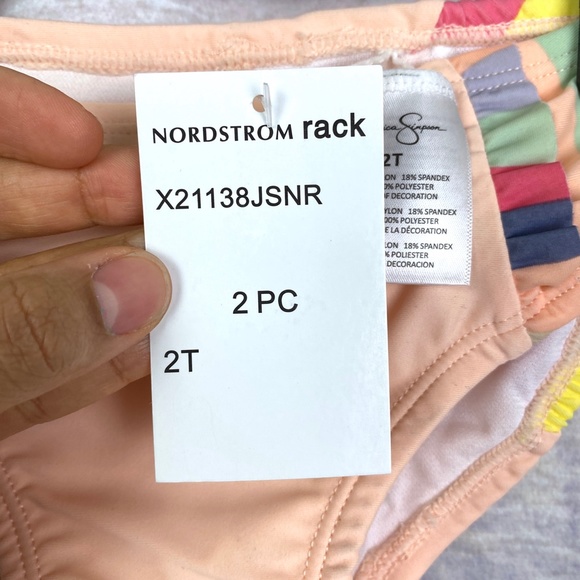 Jessica Simpson Striped Ruffle Two-Piece Swimsuit - Picture 16 of 16